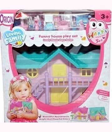 YESKART-Funny House Play Set Doll House Set Multicolour (Small)