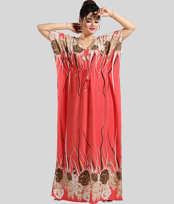 Gutthi Pink Satin Women's Nightwear Kaftan Night Dress ( Pack of 1 )