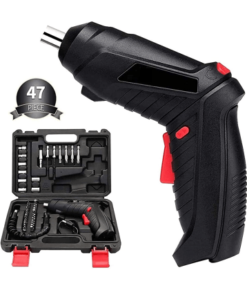 Cordless Electric Screwdriver Drill with Built-in LED Rechargeable Wireless Drill Machine Kit Power Drill Screw Tool, Accessories (47 IN 1 Cordless Electric Screwdriver set)