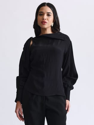 Chiffon Black Top-XS