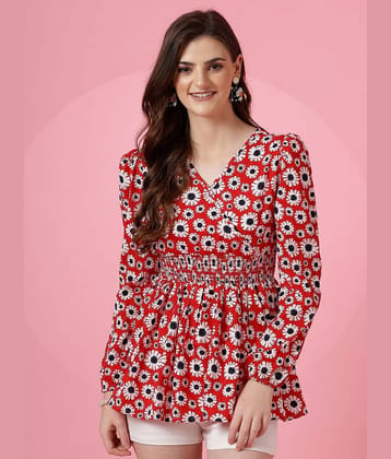 Sheetal associates Women's Crepe Regular Top ( Red )