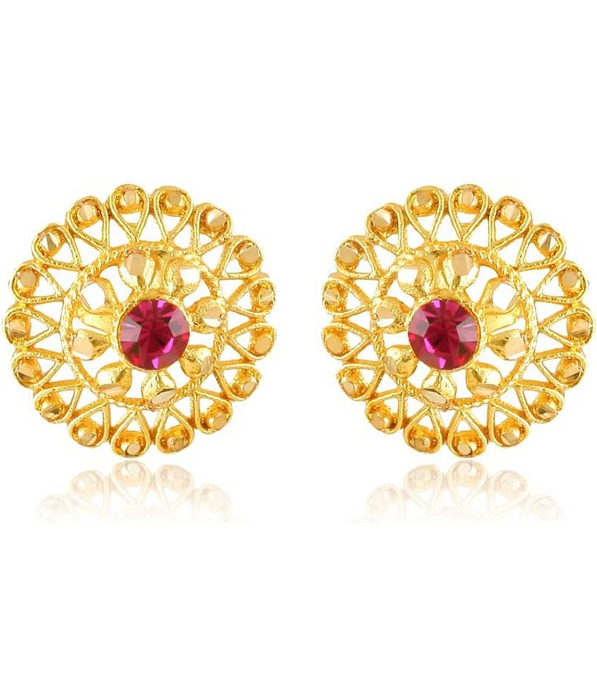 Vighnaharta - Golden Stud Earrings ( Pack of 1 )