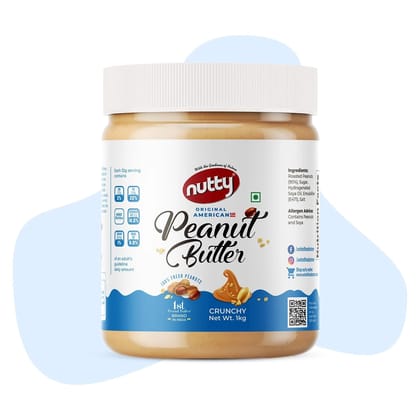 Nutty Crunchy Peanut Butter 1kg, From Roasted Peanuts, American Flavored Peanut Butter 1Kg  (1000 g)