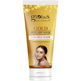Globus Naturals Gold Peel Off Mask For Golden Glow Enriched with Saffron  VitaminE Brightening  Radiance Suitable For All Skin Types 75 g