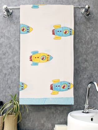 Hand Block Printed Honey Comb Cotton Bath Towel-Hand Block / Bath / Towels