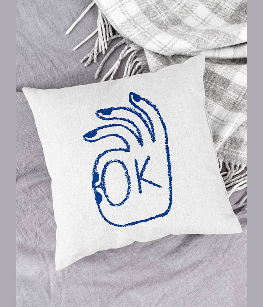 Houzzcode - Water Repellent White Polyester Pillow Covers 40x40x3 ( Pack of 1 )
