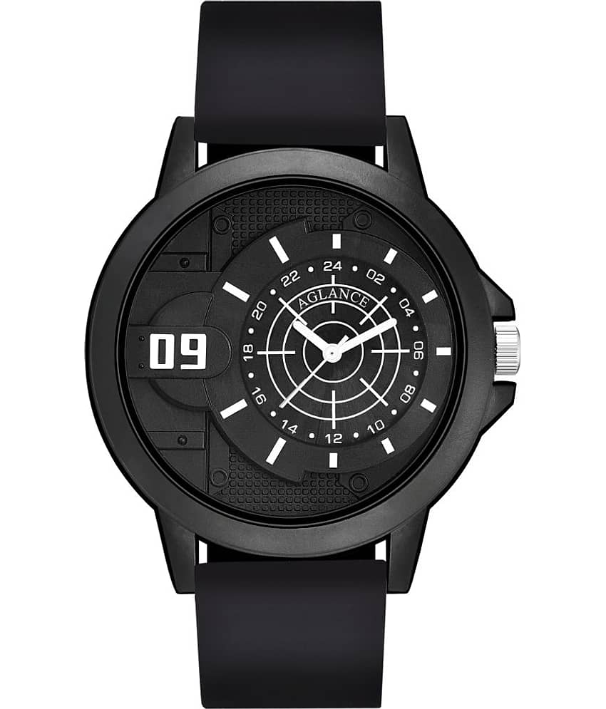 Aglance Black Silicon Analog Men's Watch