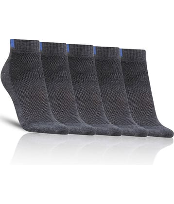 Dollar - Cotton Men's Solid Black Low Ankle Socks ( Pack of 5 )