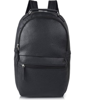 CIMONI Backpack Pure Leather Set of 1 ( Black )