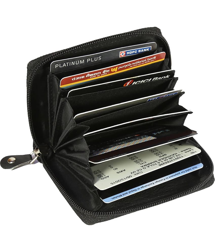 Style98 Leather Black ATM, Visiting Card, Credit Card Holder, Pan Card/ID Card Holder, Genuine Accessory for Men and Women