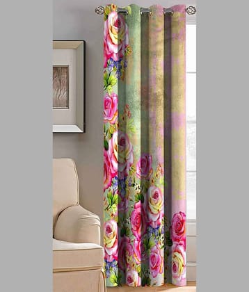 BELLA TRUE Floral Semi-Transparent Curtain 9 ft Pack of 1 Multicolor