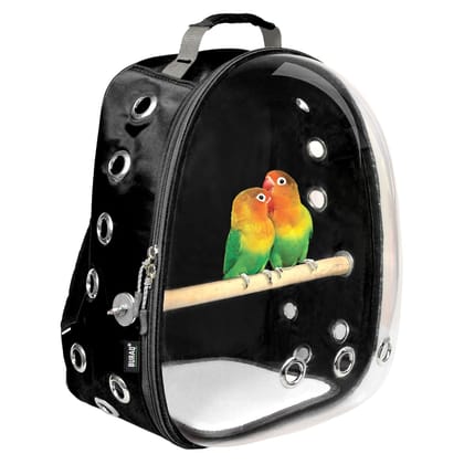 BURAQ Bird Carrier Backpacks Astronaut Space Transparent Capsule Breathable Airline-Approved, Ventilated Bag for Travel, Hiking and Outdoor for Birds Puppies & Cats (SEA Green)-black
