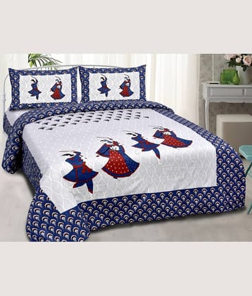 PETROSOLY Cotton 1 Double Bedsheet with 2 Pillow Covers ( Multicolor )