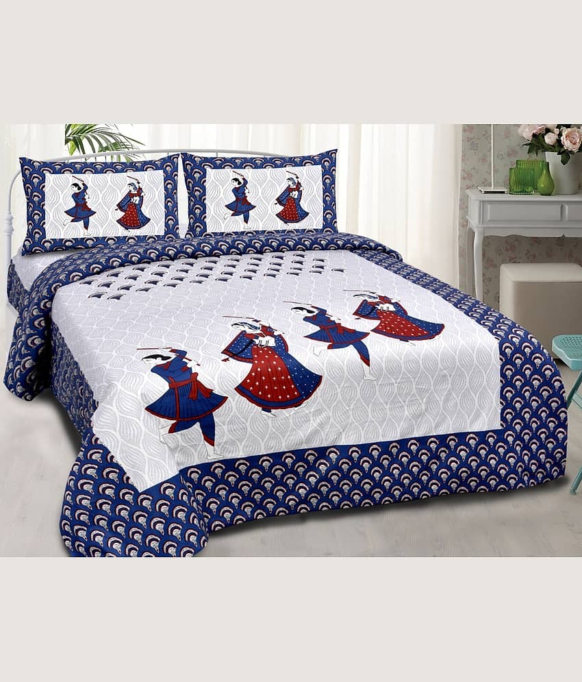 PETROSOLY Cotton 1 Double Bedsheet with 2 Pillow Covers ( Multicolor )