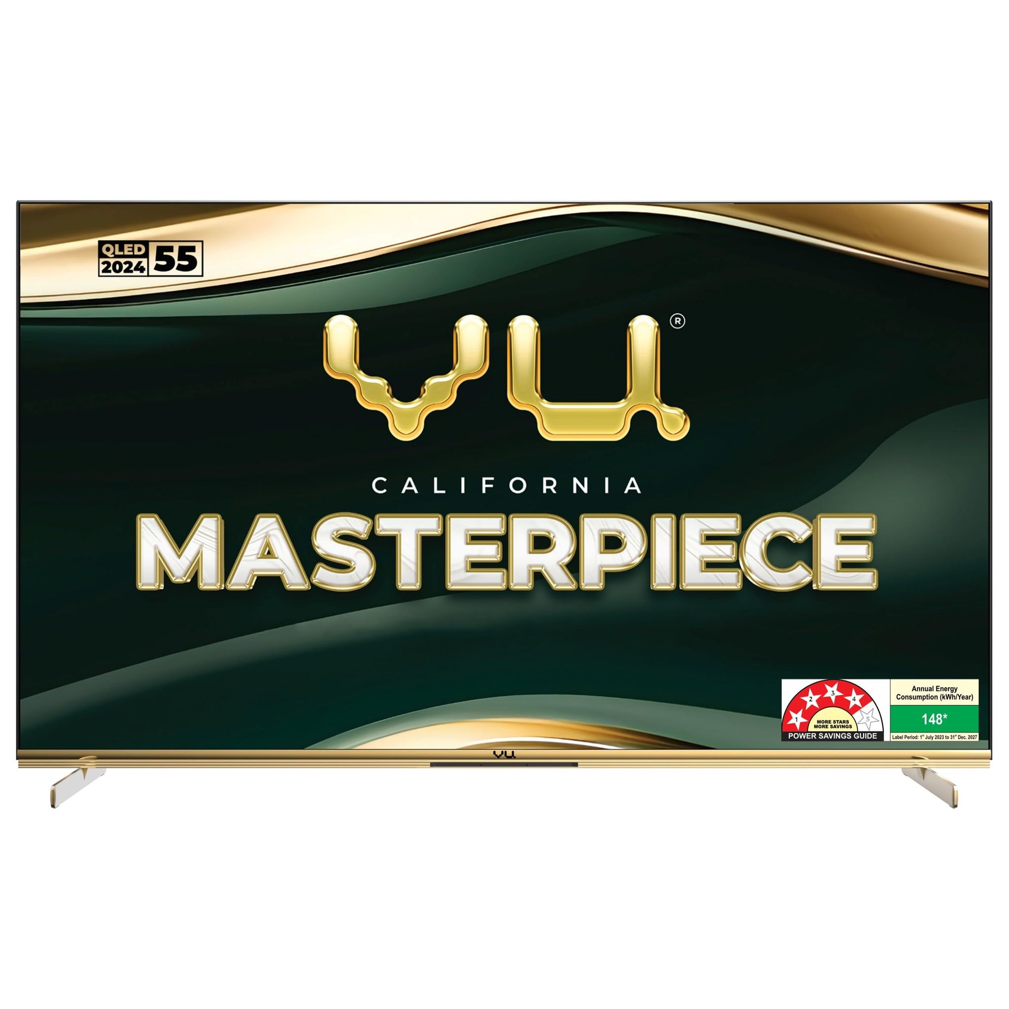 Vu 139cm (55 inches) Masterpiece Frame Series 4K QLED TV 55MASTERPIECE (Armani Gold) Armani Gold / 55 inches - Frame