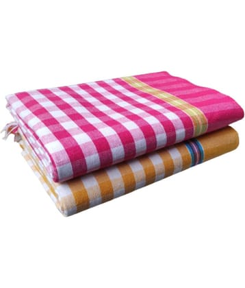 VUNNAVA Pack of 2 Cotton 500 -GSM Bath Towel ( Multicolor )