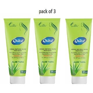 QUEST HERBAL NATURAL GLOW ALOE VERA FACE WASH (PACK OF 3)