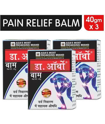 Dr.Ortho Ayurvedic Pain Relief Relieving Balm For Joints Pain, Knee & Back Pain - Pack Of 3