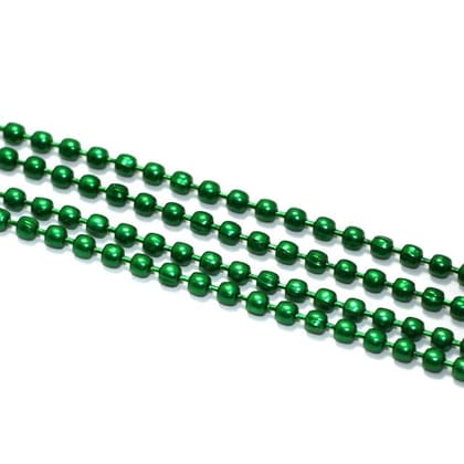 5 Mtrs, 2mm Aluminium Ball Chain Green-Green / 2mm / Aluminium
