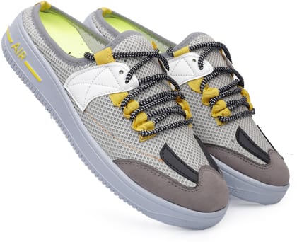 Woakers Grey Synthetic Leather Lace Up Causal Shoes for Men - UK10 Woakers Grey Synthetic Leather Lace Up Causal Shoes for Men - UK10