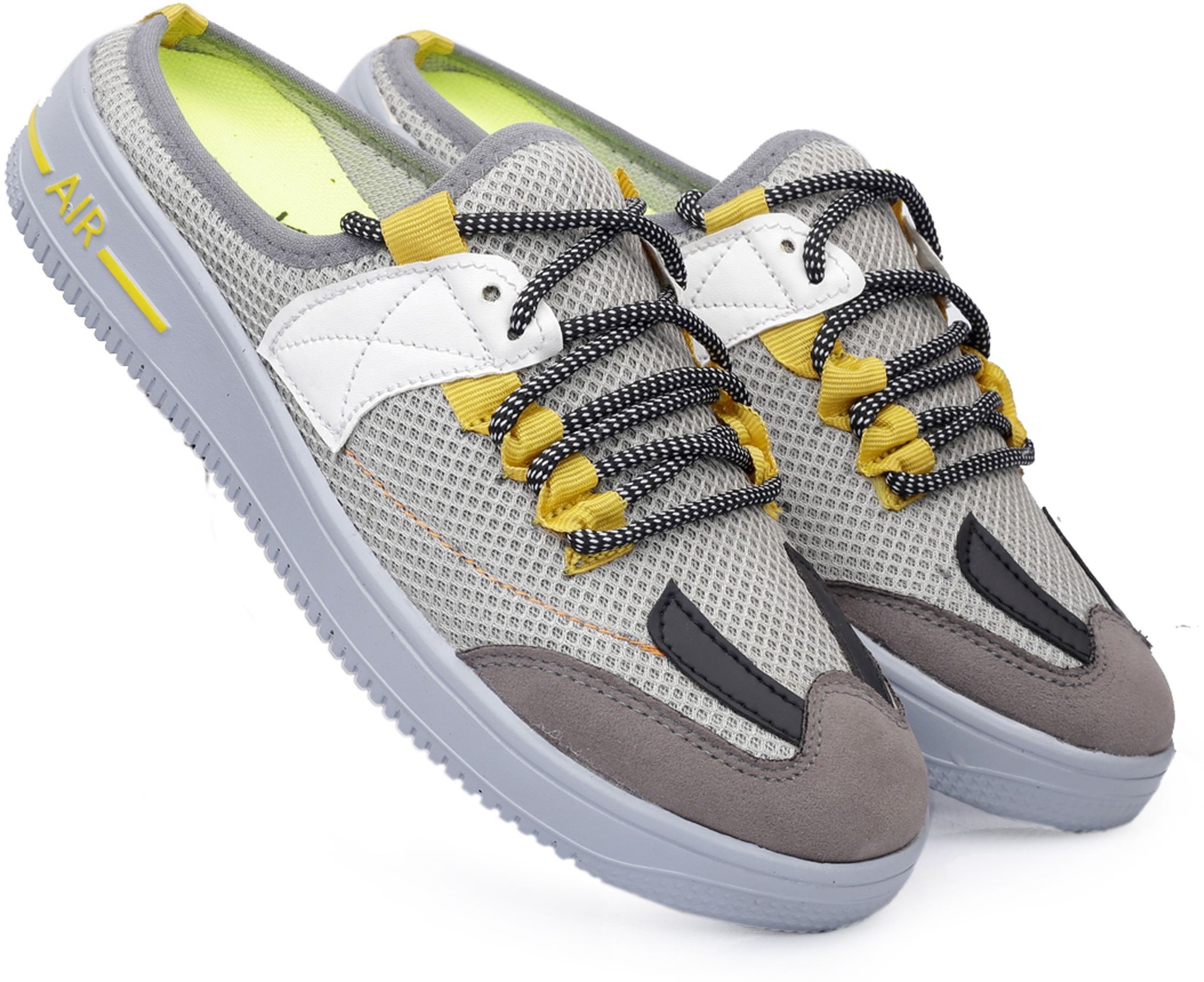 Woakers Grey Synthetic Leather Lace Up Causal Shoes for Men - UK10