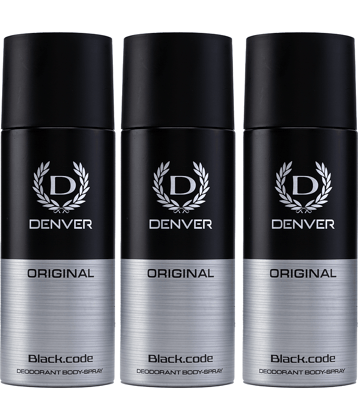 Denver Black Code Deodorant Spray for Men 150 ml ( Pack of 3 )