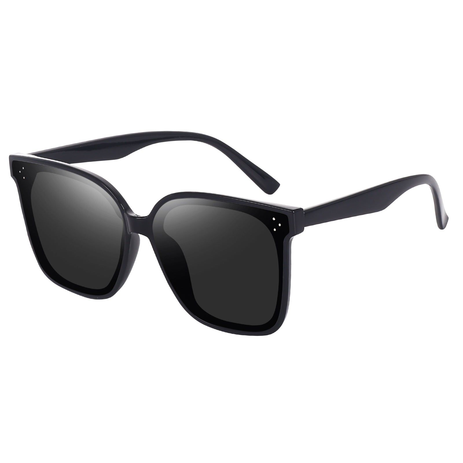 Dervin Retro Oversized Square Trendy Classic Sunglasses Shades for Women-Black