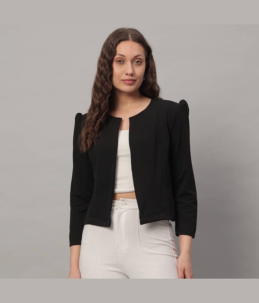 Unicus Apparel Women Polyester Blend Solid Regular Shrug ( Black )