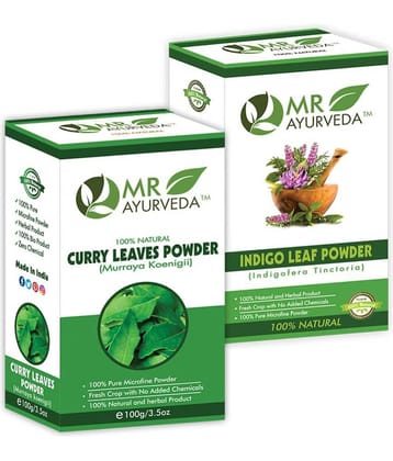 MR Ayurveda Curry Leaves Powder &  Indigo Powder Hair Scalp Treatment 200 g Pack of 2