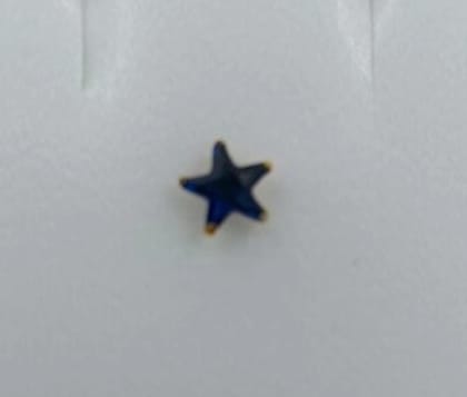 Beautiful Gold Plated Nose Pin Crytal Stone Five Star Blue Wedding Nose Ring Fashion Gift Jewellry Pack of 1