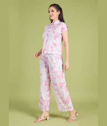 Mantra Fashion Women's Pink Printed Shirt Trouser Co-Ord Set ( Pack of 1 )