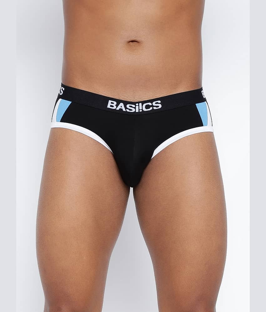 BASIICS By La Intimo Pack of 1 Cotton Blend Briefs For Men's ( Black )