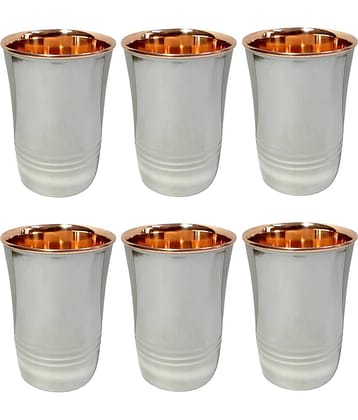 A & H ENTERPRISES - Copper Glasses Set 250 ml ( Pack of 6 )