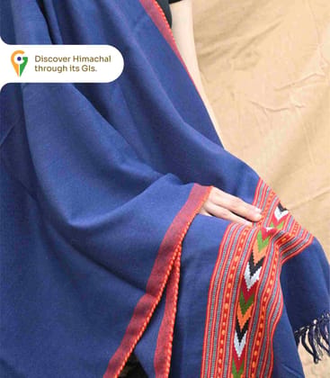 Himachali Pure Kullu Handloom Stole โ Blue, Handcrafted Winter Elegance Himachali Pure Kullu Handloom Stole โ Blue, Handcrafted Winter Elegance