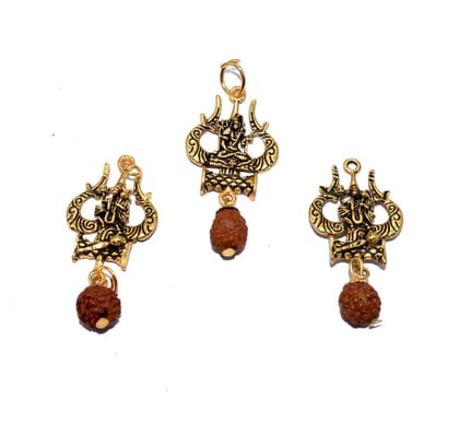 Golden Metal Oxidize Small God Pendant for Jewelry Making. , SMG-001-Per Packet of 12 Pcs / Gold
