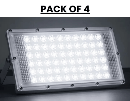 SPARKWORLD Ultra-Bright Lens LED Flood Light | (Pack of 4) | (50W Each, IP66 Waterproof, Daylight White) | Colour: White (Pack of 4) SPARKWORLD Ultra-Bright Lens LED Flood Light | (Pack of 4) | (50W Each, IP66 Waterproof, Daylight White) | Colour: White (Pack of 4)