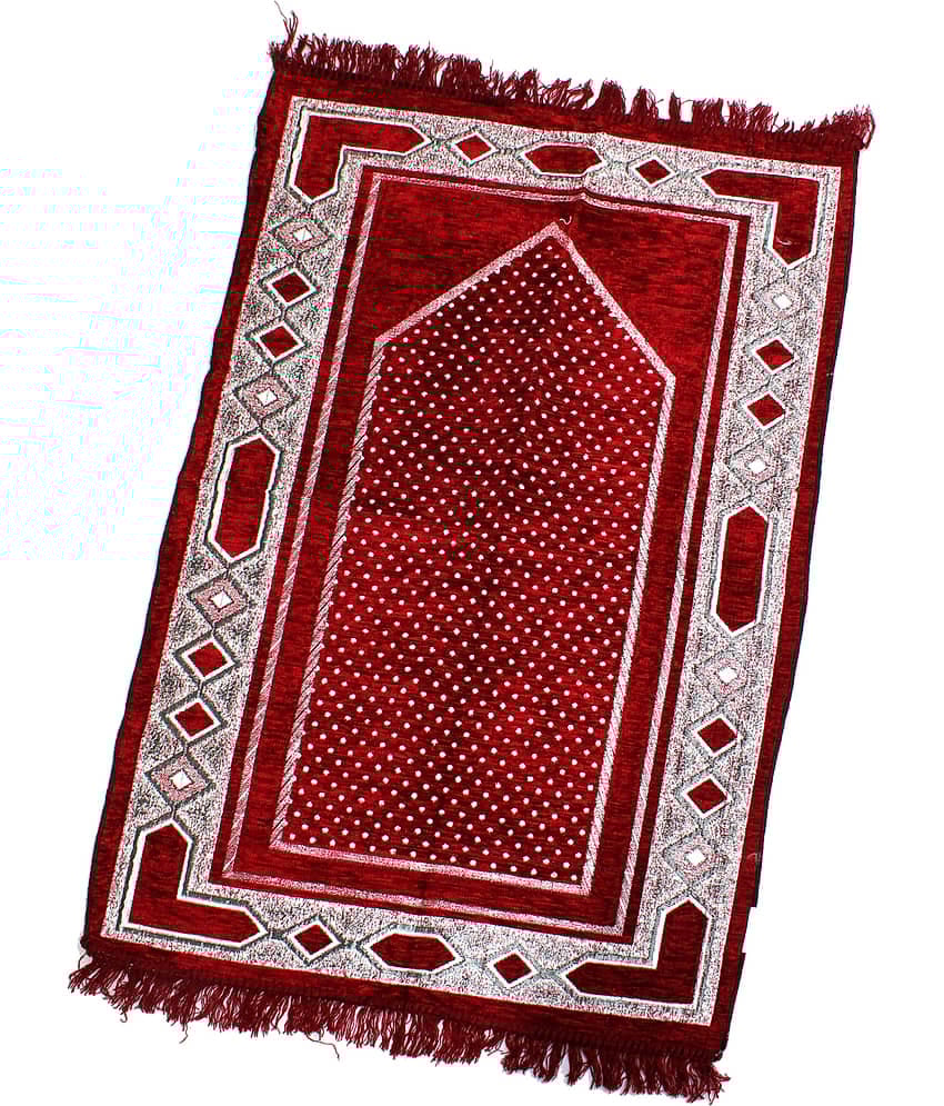 ADIRNY Maroon Single Cotton Prayer Mat ( 110 X 70 cm )