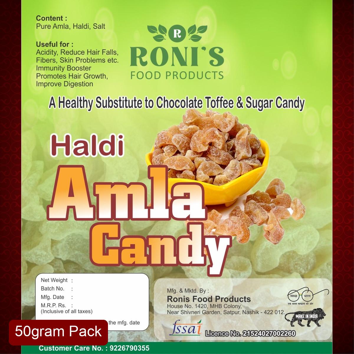 Roni's Haldi Amla Candy (50g) | Turmeric Infused Indian Gooseberry | Immunity Boosting Snack | Anti-Inflammatory Properties