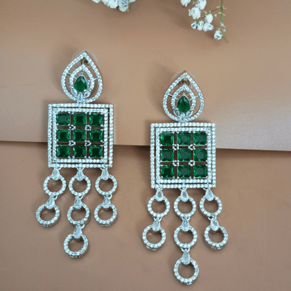 AD and emrald dangle earrings