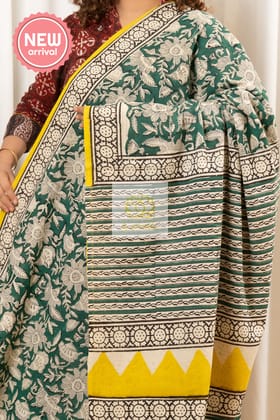Hand Block Print Pure Cotton Saree