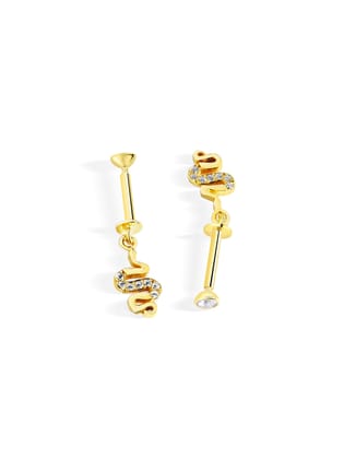Exclusive serpent - Helix Hanging - 14K gold Plated-Screw attachment