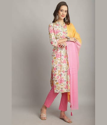 Rajnandini Cotton Printed Kurti With Pants Women's Stitched Salwar Suit - Multicolor ( Pack of 1 )