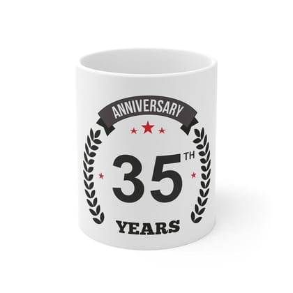 DARSHANS Ceramic 35th Anniversary Printed Coffee Mug (Color: White, Capacity:330ml) DARSHANS Ceramic 35th Anniversary Printed Coffee Mug (Color: White, Capacity:330ml)