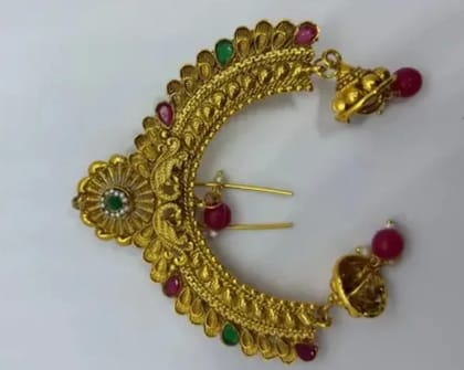 Maharashtrian Gold Plated Chandrakor Hair Accessory