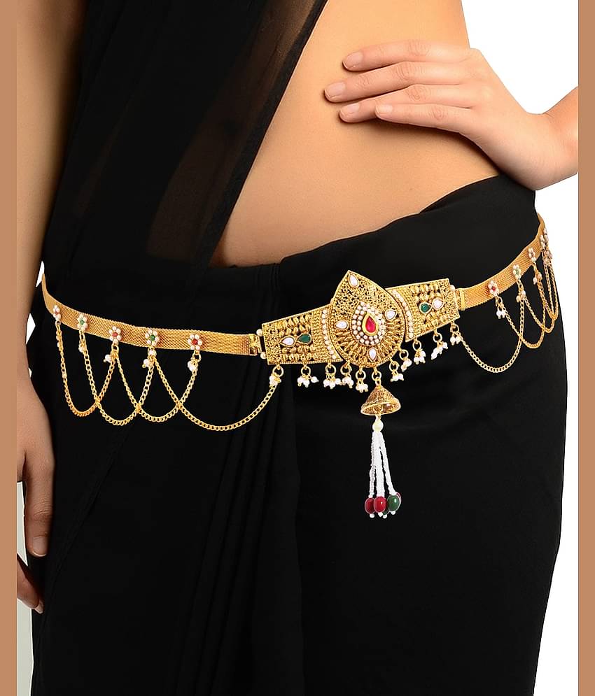 Sukkhi Alluring Pearl Gold Plated Kamarband For Women