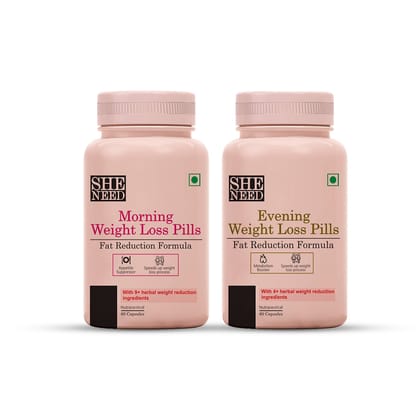 Sheneed Weight loss combo - Sheneed Morning Weight Loss Pills + Sheneed Evening Weight loss Pills