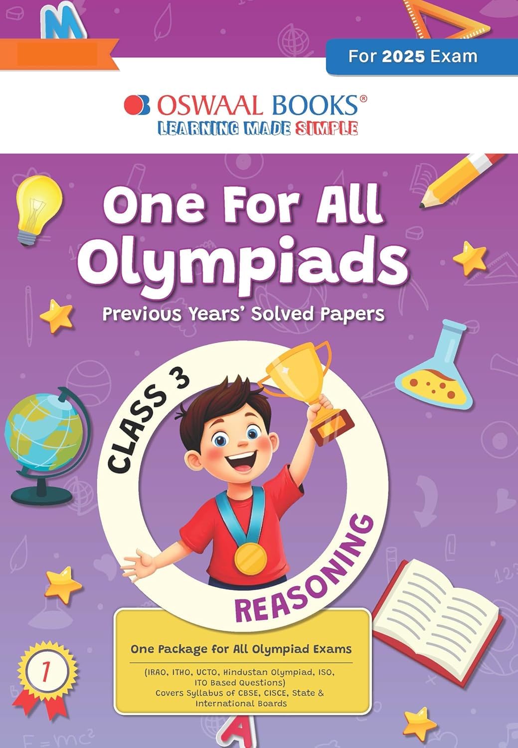 Oswaal One for all Olympaids Previous year Solved paper Reasoning class 3 Exam-2025