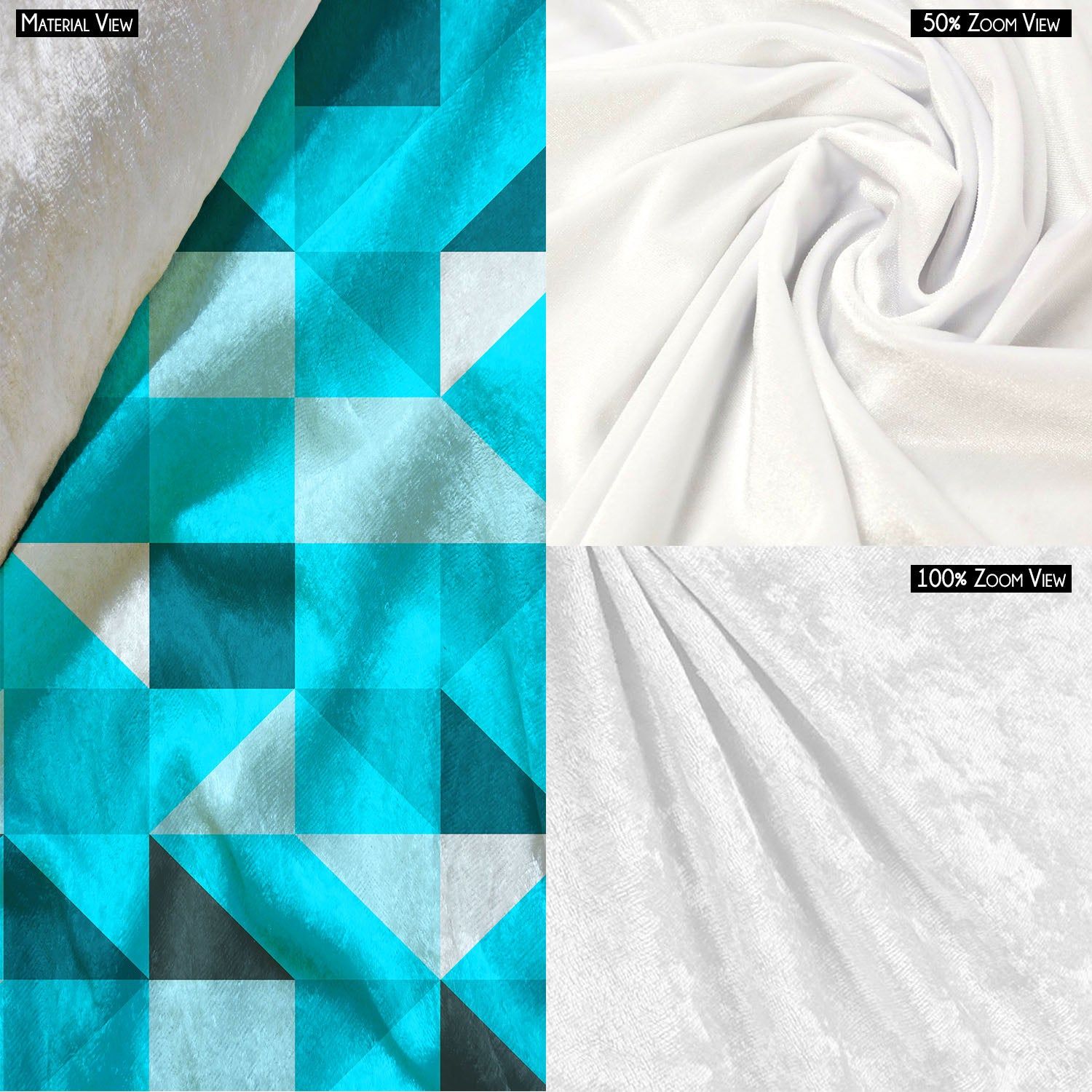ArtzFolio Blue Triangle Bolster Cover Booster Cases | Concealed Zipper Opening-Bolster Cover; Luxurious Velvet / 24inch Width x 9" Diameter; SET OF 2; No Filler
