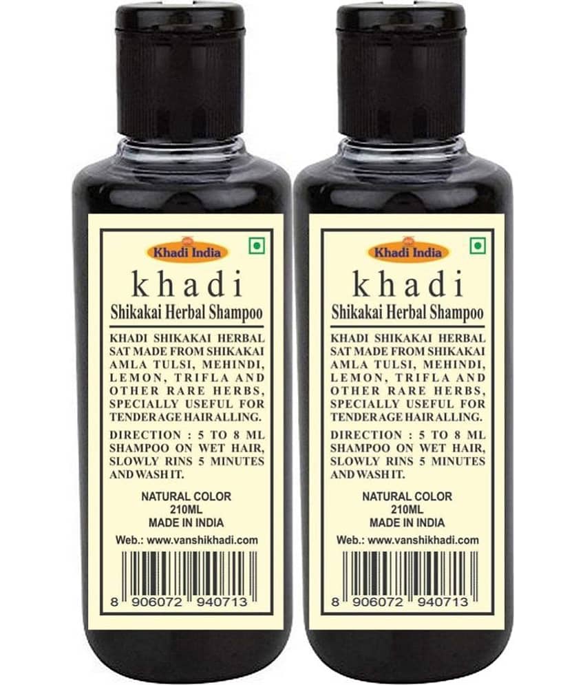 Khadi Herbal Shikakai Shampoo 420 mL Pack of 2