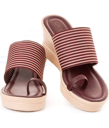 Khadim's - Maroon Women's Slip On Heels